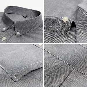 青年牛津紡長(zhǎng)袖襯衫定制寬松舒適休閑做工細(xì)節(jié) - 副本