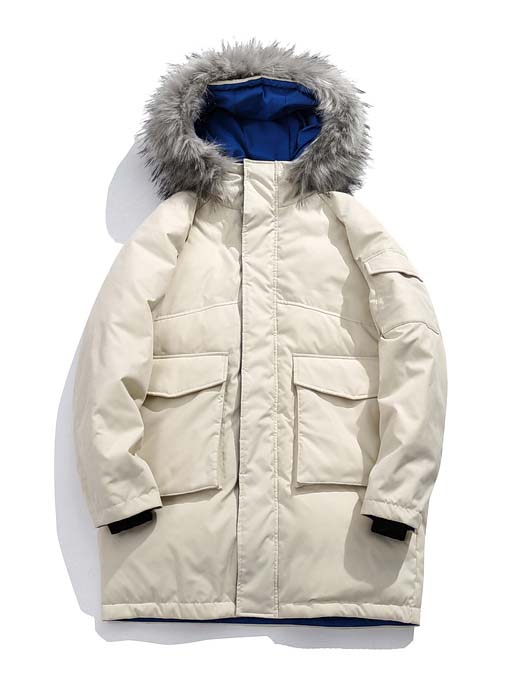 戶外毛領連帽羽絨服定制款式圖片